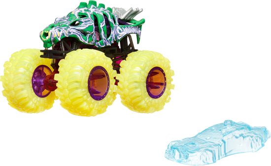 Hot Wheels MonsterTrucks, Powerkrakers, metalen speelgoedtruck schaal 1:64 (stijlen kunnen variëren) van Hot Wheels