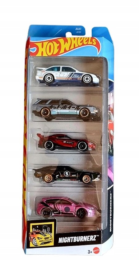 HOT WHEELS NIGHTBURNERZ HW SET 5 STUKS 2024 (Supra GR, Sierra Cosworth, Nissan Maxima, Subaru WRX STI) van Hot Wheels
