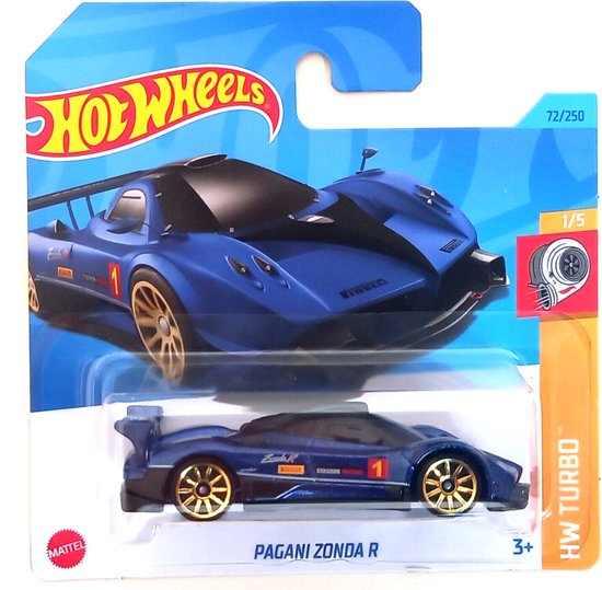 HOT WHEELS PAGANI ZONDA R 72/250 BLUE HW TURBO 1/5 (1:64) van Hot Wheels
