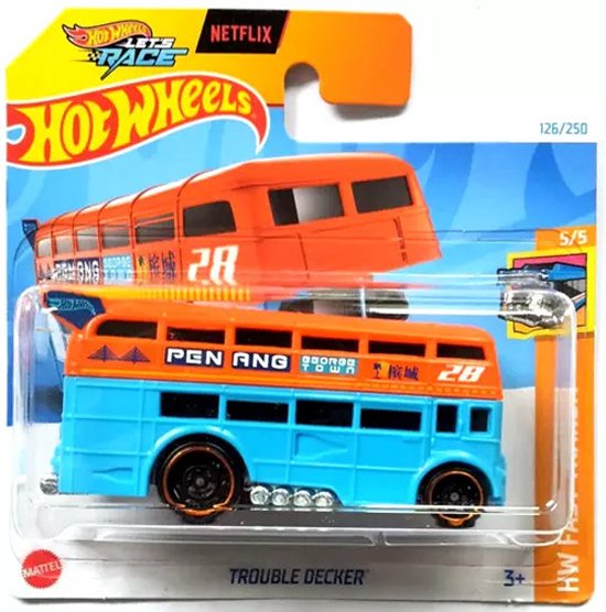 HOT WHEELS PENANG 28 TROUBLE DECKER 126/250 1:64 HW FAST TRANSIT 5/5 van Hot Wheels