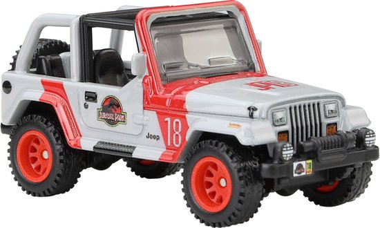 Hot Wheels Pop Culture/Entertainment Series JBL59 1992 Jeep Wrangler Sahara, grey Jurassic Park Schaal 1/64 van Merkloos