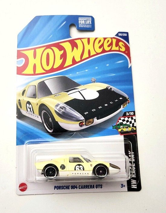 HOT WHEELS PORSCHE 904 CARRERA GTS YELLOW METALIC 100/250 HW RACE DAY 3/10 van Hot Wheels