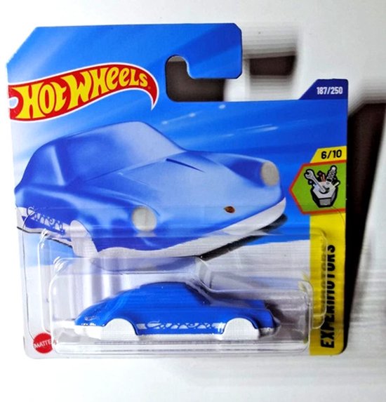 HOT WHEELS PORSCHE 911 CARRERA CLIP KEY HANGER / Á ATTACHE BLUE WHITE 187/250 1:64 EXPERIMOTORS 6/10 SHORT CARD 2025 van Hot Wheels