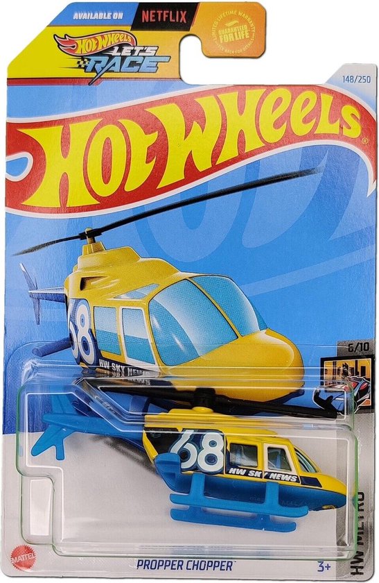 HOT WHEELS PROPPER CHOPPER YELLOW/BLUE 148/250 1:64 HW METRO 6/10 van Hot Wheels