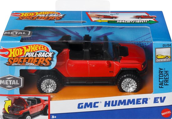 Hot Wheels Pull-Back Speeders speelgoedauto, schaal 1:43, auto's naar achter trekken en loslaten om te racen van Hot Wheels