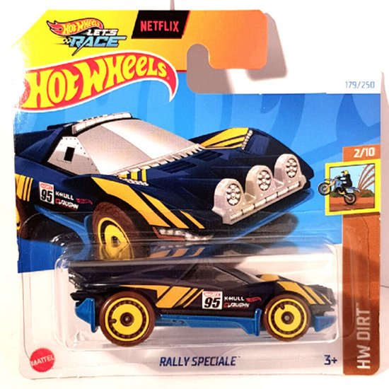 HOT WHEELS RALLY SPECIALE BLACK/BLUE NETFLIX 179/250 1:64 HW DIRT 2/10 van Hot Wheels