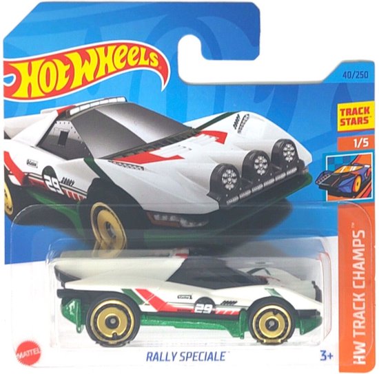 HOT WHEELS RALLY SPECIALE GREEN/WHITE 40/250 1:64 HW TRACK CHAMPS 1/5 van Hot Wheels