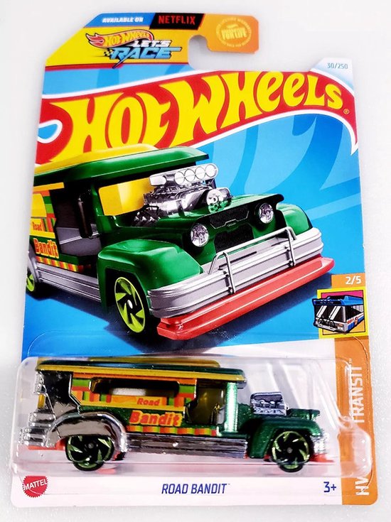 HOT WHEELS ROAD BANDIT CHROME/GREEN 30/250 GREEN (1:64) HW FAST TRANSIT 2/5 van Hot Wheels