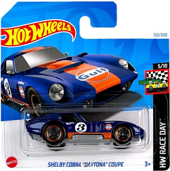 HOT WHEELS SHELBY COBRA "DAYTONA" BLUE 122/250 1:64 HW RACE DAY 5/10 van Hot Wheels