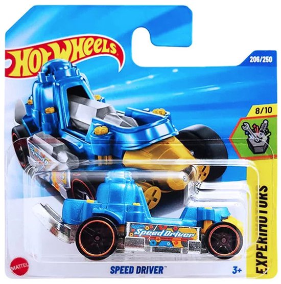 HOT WHEELS SPEED DRIVER BLUE SILVER 206/250 1:64 HW EXPERIMOTORS 8/10 van Hot Wheels