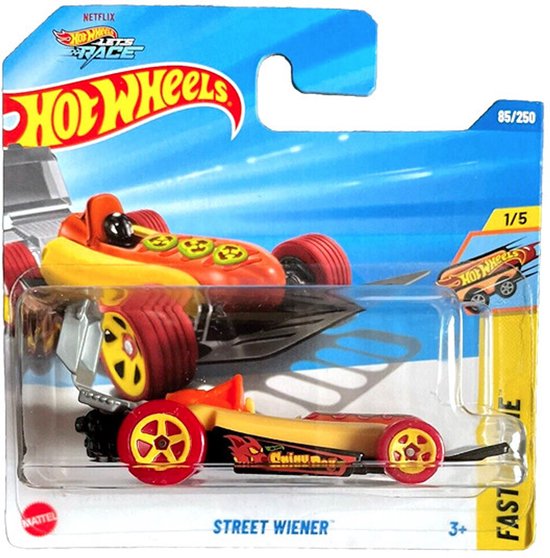 HOT WHEELS STREET WIENER BROWN/YELLOW 85/250 1:64 HW FAST FOOD 1/5 van Hot Wheels
