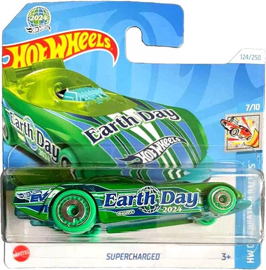 HOT WHEELS SUPERCHARGED EARTH DAY 2024 GREEN 124/250 1:64 HW CELEBRATION RACERS 7/10 van Hot Wheels