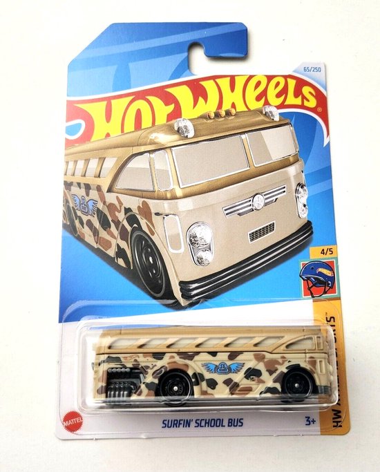 HOT WHEELS SURFIN' SCHOOL BUS 65/250 (1:64) HW XTREME SPORTS 4/5 van Hot Wheels