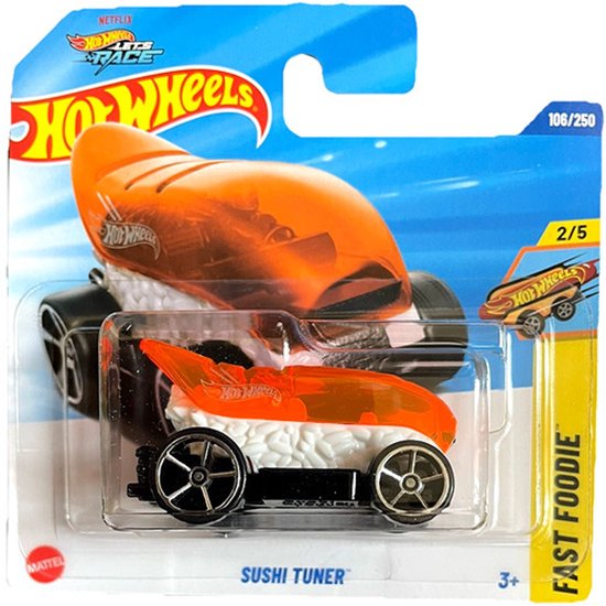 HOT WHEELS SUSHI TUNER ORANGE WHITE 106/250 1:64 HW FAST FOODIE 2/5 (2025) van Merkloos