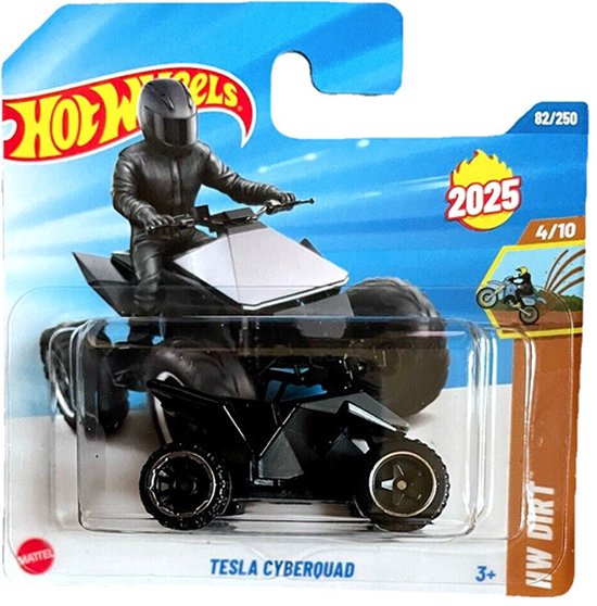 HOT WHEELS TESLA CYBERQUAD 82/250 BLACK/SILBER1:64 HW DIRT 4/10 van Merkloos