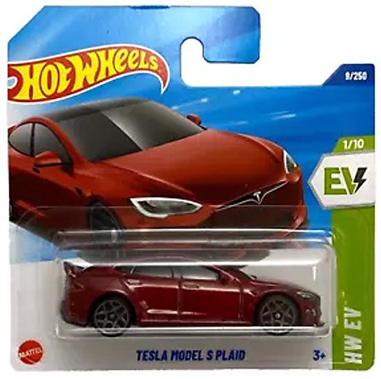 HOT WHEELS TESLA MODEL S PLAID RED 9/250 HW EV 1/10 1:64 van Hot Wheels