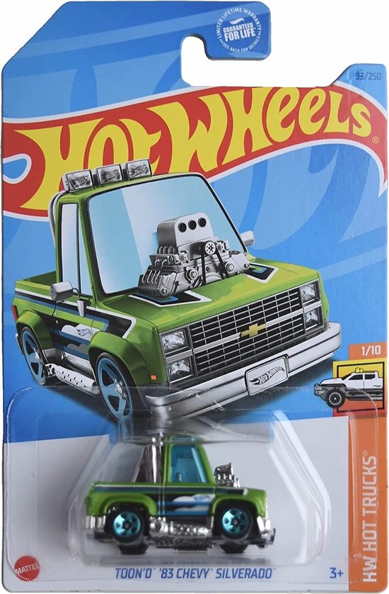 HOT WHEELS TOON 'D '83 CHEVY SILVERADO 93/250 (1:64) GREEN HW HOT TRUCKS 1/10 van Hot Wheels