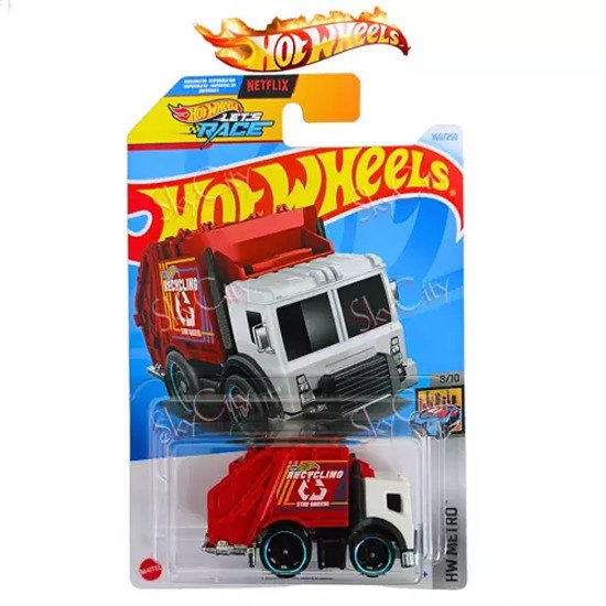 HOT WHEELS TOTAL DISPOSAL RED/WHITE 160/250 1:64 HW METRO 8/10 van Hot Wheels