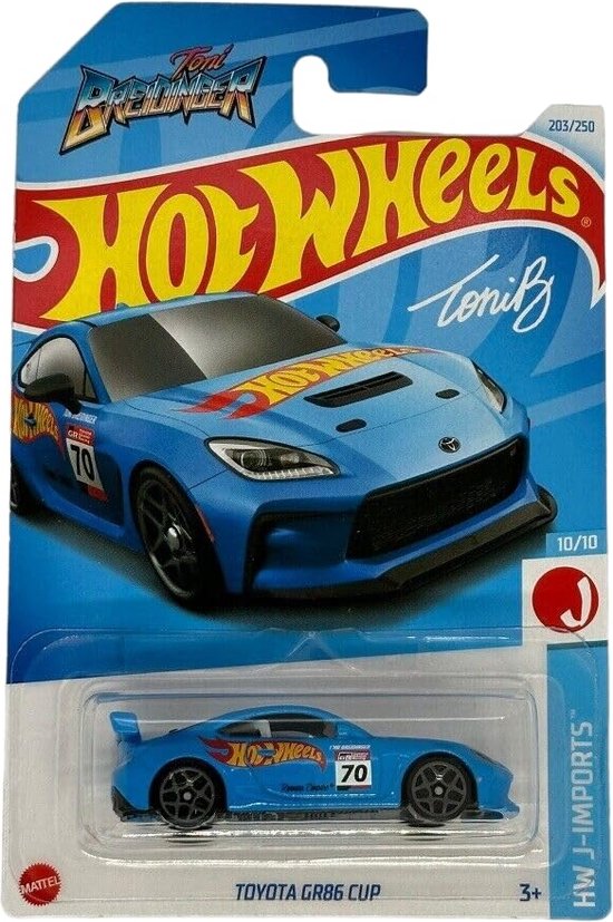HOT WHEELS TOYOTA GR86 CUP 70 TONI-BREIDINGER BLUE 203/250 1:64 HW J-IMPORTS 10/10 van Hot Wheels