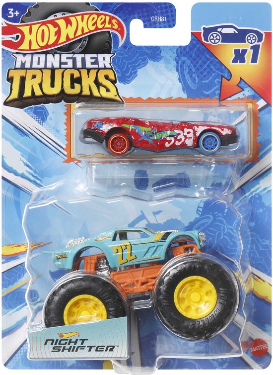 Hot Wheels truck monster jam Night Shifter - monstertruck 9 cm schaal 1:64 van Merkloos