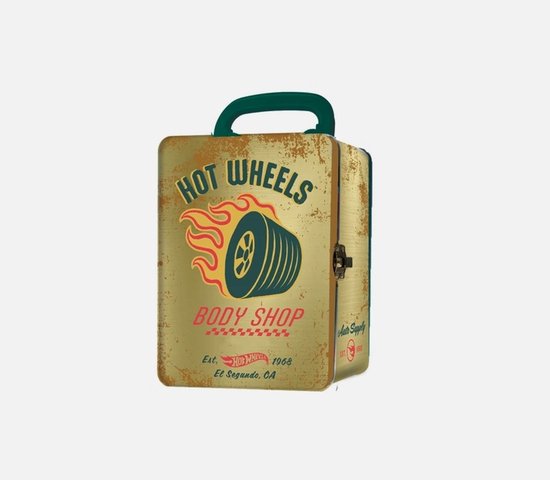 Hot Wheels Vintage Gouden Blikken Koffer - Opslag voor 18 Auto's van Hot Wheels