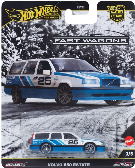 Hot Wheels VOLVO 850 ESTATE, Auto, 3 jaar, Metaal, Kunststof, Blauw, Wit van Merkloos