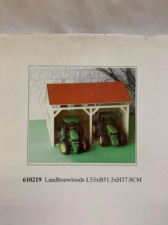 Houten Landbouwloods, speelgoed tractor stalling van Kids Globe