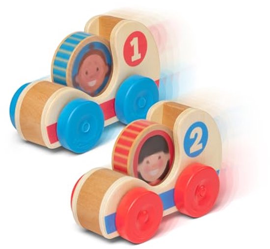 Houten Raceauto's voor Peuters - Educatief Speelgoed voor Baby's en Kinderen vanaf 12 Maanden van Gobi Toys