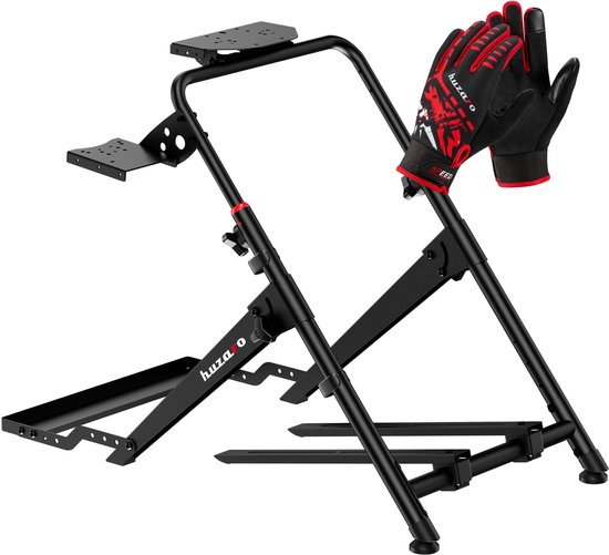 Huzaro Speed 4.0-stuur in standaarduitvoering – voor racesimulators met wielhouder – inclusief handschoenen – zwart
