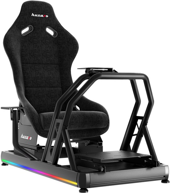 Huzaro Speed 9.0 Sim Racing Cockpit – Verstelbaar – Compatibel met Logitech / Thrustmaster / Fanatec – Max. 150 kg – LED Verlichting van Merkloos
