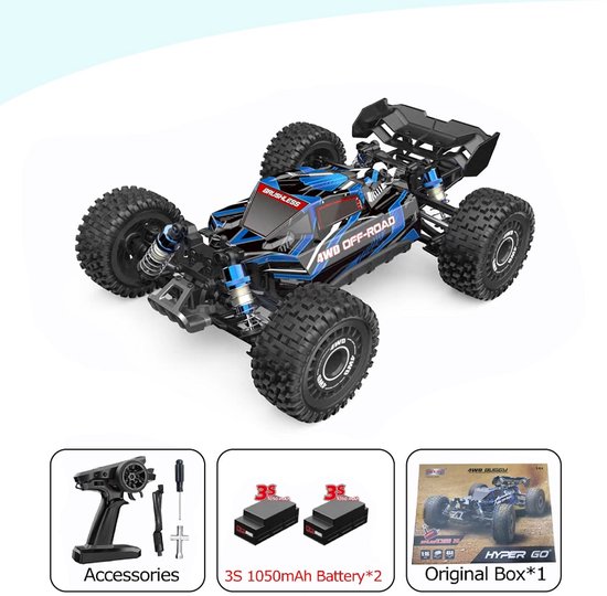 HYPER GO MJX 16207 RC Auto - 70km/u Brushless 4WD Offroad Race Truck van Merkloos