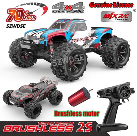 Hyper Go MJX 16208 RC Auto - 1:16 4WD Brushless Offroad Racewagen - 55km/u van Merkloos