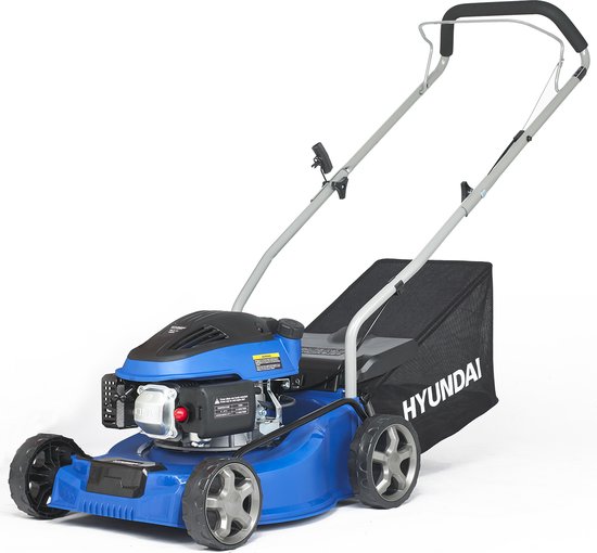 HYUNDAI benzine grasmaaier 79,8 cc - tot +- 600m2 - lage verbruikskosten - zes instelbare maaihoogtes - incl. opvangzak van 40 liter van HYUNDAI