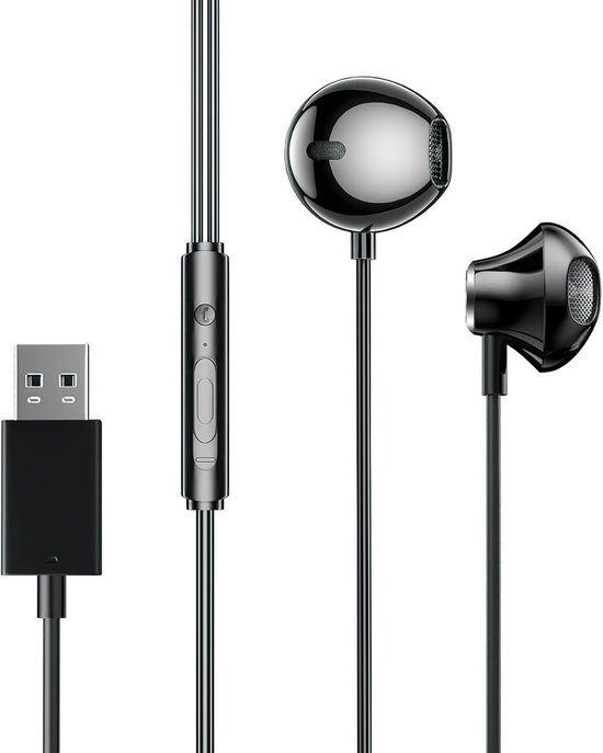In-Ear Gaming Headset met Microfoon en Geluidsonderdrukking voor PC, PS4, PS5 en Laptop, 2.5 m Kabel voor Gaming en Live Streaming