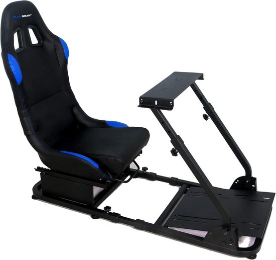 Inklapbare Race Simulator Cockpit met Verstelbare Rijsimulator Stoel van Merkloos