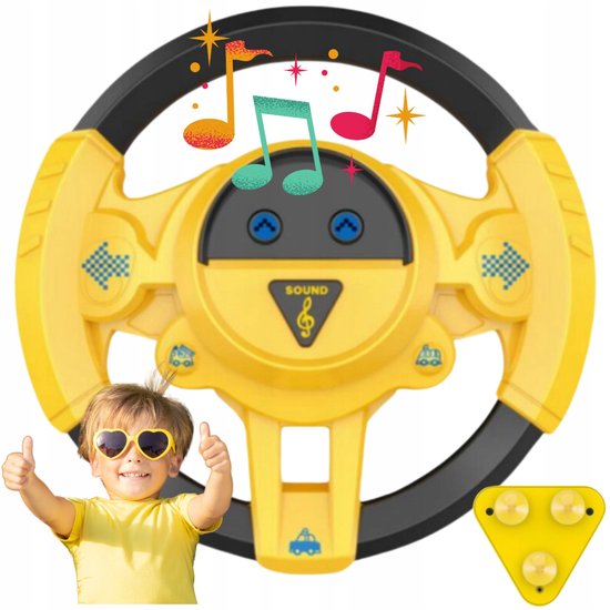 Interactieve Race Stuur voor Kinderen met Geluid en Zuignap van Merkloos