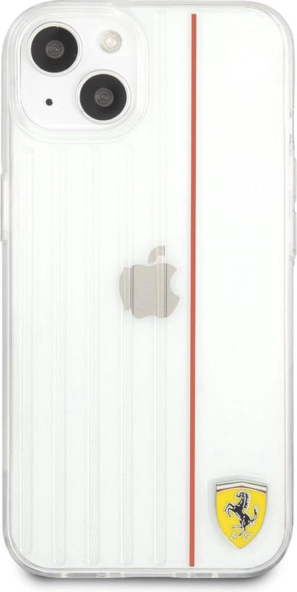 IPHONE 13 - HARD CASE ROOD MET 3D LIJNEN CONTRASTERENDE RODE LIJN - FERRARI van Ferrari