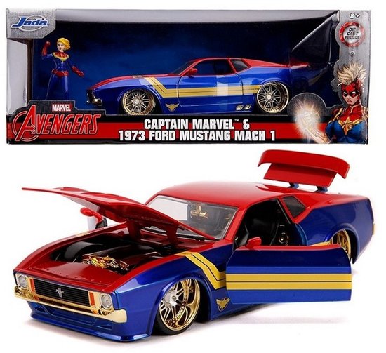 Jada Marvel Captain America Ford Mustang 1973 Schaal 1:24 van Merkloos