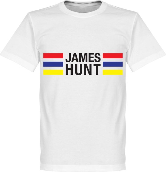 James Hunt Stripes T-Shirt - Wit  - XS van Retro Legends