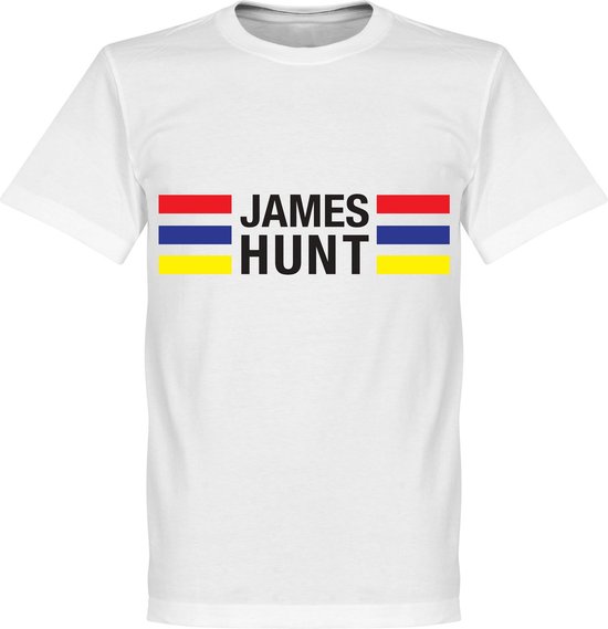 James Hunt Stripes T-Shirt - Wit  - XXL van Retro Classics