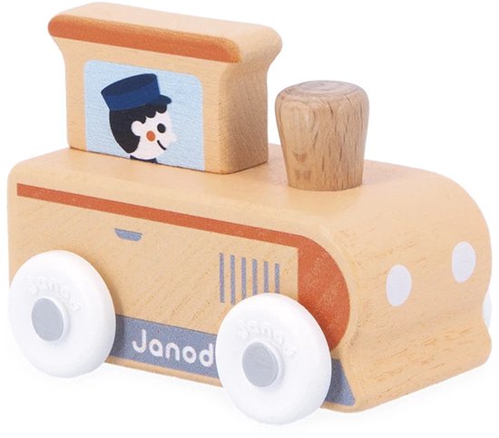 Janod Cross Roads - Houten Trein - Kleine, Makkelijk Te Hanteren Locomotief - Stimuleert De Fijne Motoriek En Fantasie - Geschikt Vanaf 1 Jaar van Janod