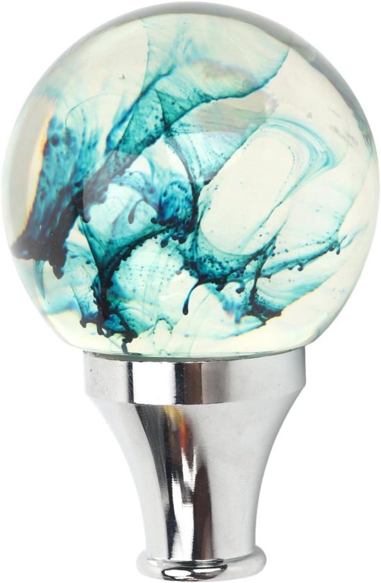 JDM-stijl Schakelpookknop, Auto-gemodificeerde Schakelpookknop met 3 Adapters Ronde Balvorm Schakelkop voor Handmatige Automatische Transmissievoertuigen (blauw) van Merkloos