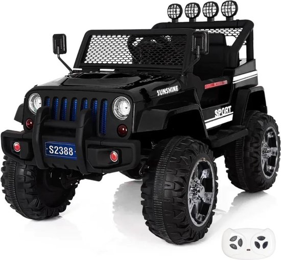 Jeep 4x4 Elektrische Kinderauto 12V - 2 tot 6 jaar - Afstandsbediening - Zwart van Jeep