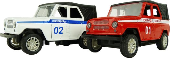 Jeep rood of wit frictie 1:32 z. licht van Jeep