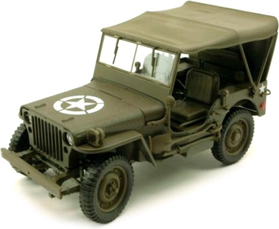JEEP WILLYS 4X4 W SOFT TOP CARARAMA (1:43) GROEN van Cararama
