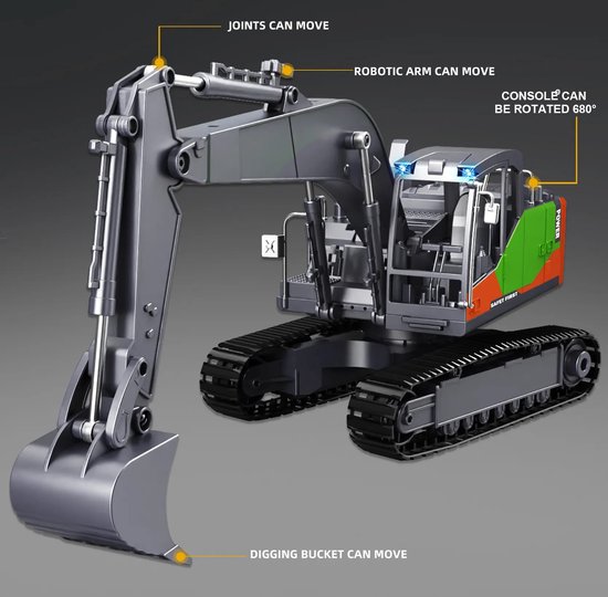 JMKA® graafmachine speelgoed - tractor speelgoed- graafmachine- tractor- bulldozer speelgoed- graafmachine speelgoed met afstandsbediening van JMKA