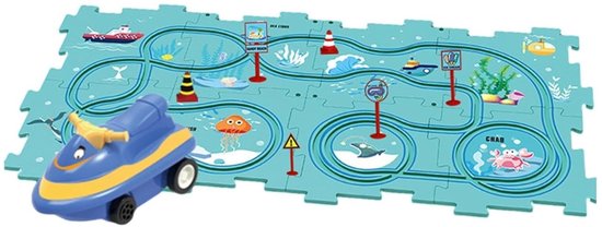 Jojoy - Puzzelbaan - Racebaan Elektrisch - Puzzel - Puzzel Kinderen - Race Baan - Speelgoedauto - Oceaan Speelgoed - ZOOMSTER van ZOOMSTER