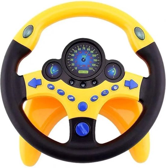 Jojoy - Speelgoed Stuur Voor in de Auto - Autostuur Speelgoed - Stuurwiel Speelgoed - Speelgoed Voor in de Auto - Auto Speelgoed - Speelgoed Voor Onderweg - Speelgoed Voor op Reis - Geel - WHEELPLAY van WHEELPLAY