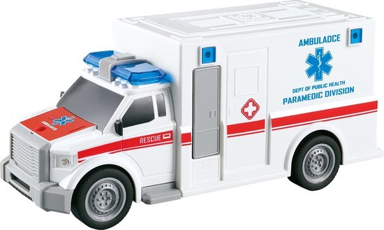 JollyVrooom - Ambulance met licht en geluid - Schaal 1:20 van JollyVrooom