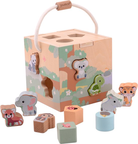 Jouéco Vormenstoof The Wildies Family Junior 16 Cm Hout 12-delig van Joueco